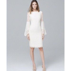 White House Black Market Lace Bell Sleeve Dress